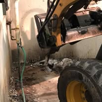 Sewer line excavation work